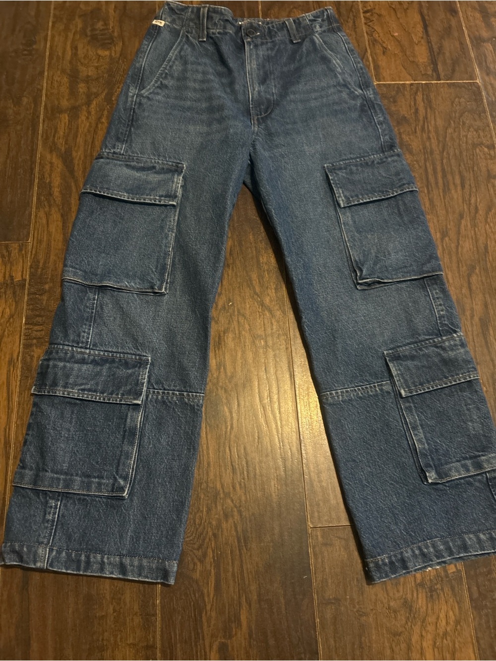 Citizens Of Humanity Dark Blue Wide-Leg Cargo Jeans